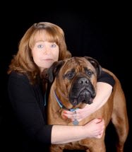Cindy L. Kenworthy with her bull dog
